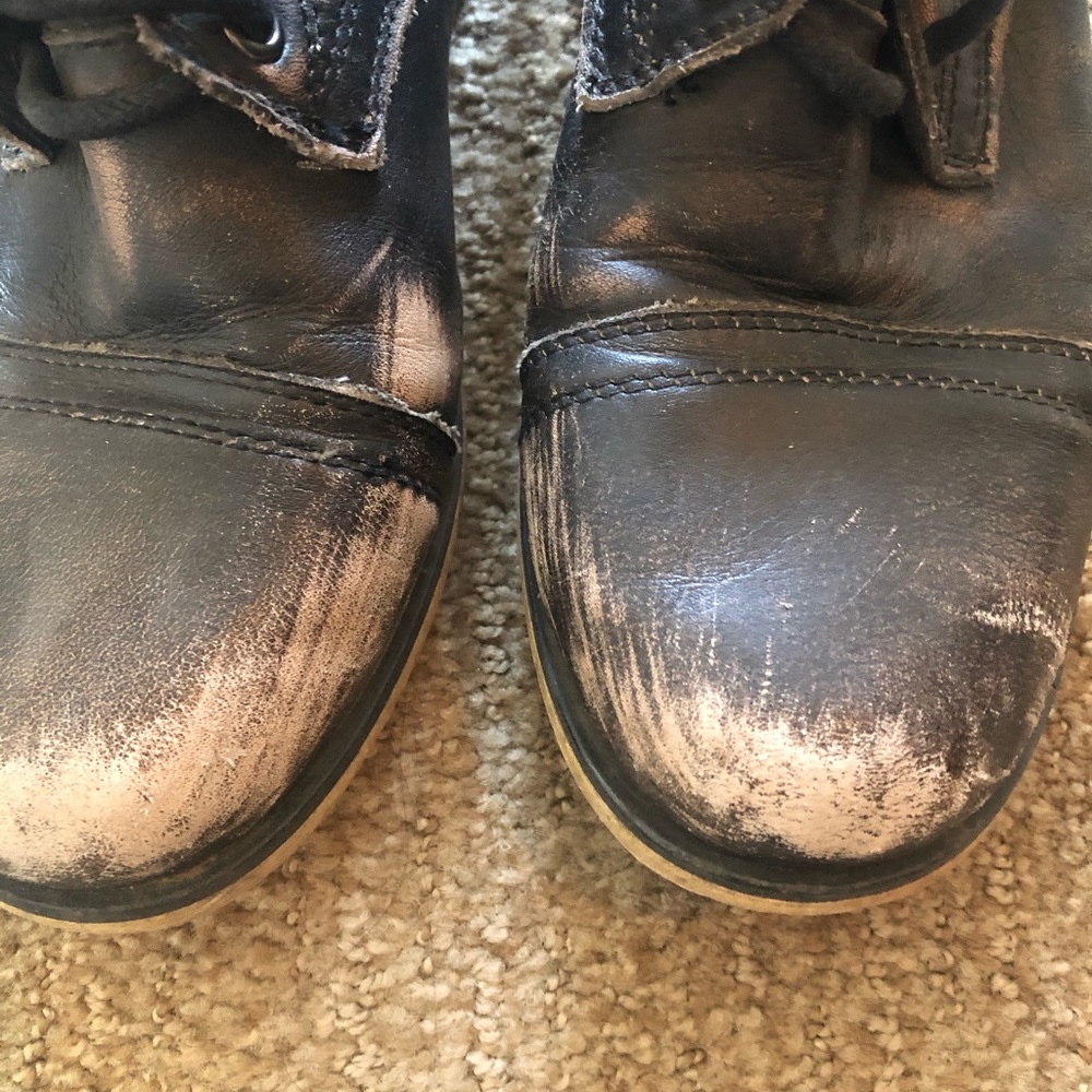 Size 7.5 Distressed Combat Boots from Aldo